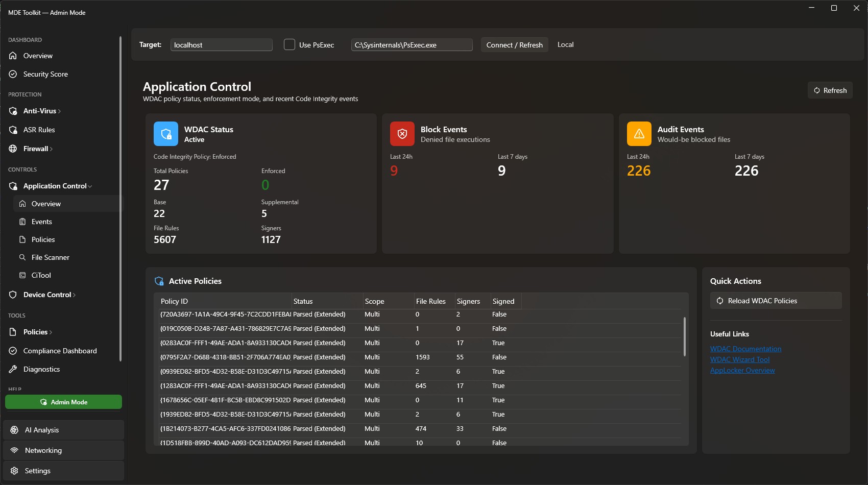 MDE Toolkit Application Control Overview