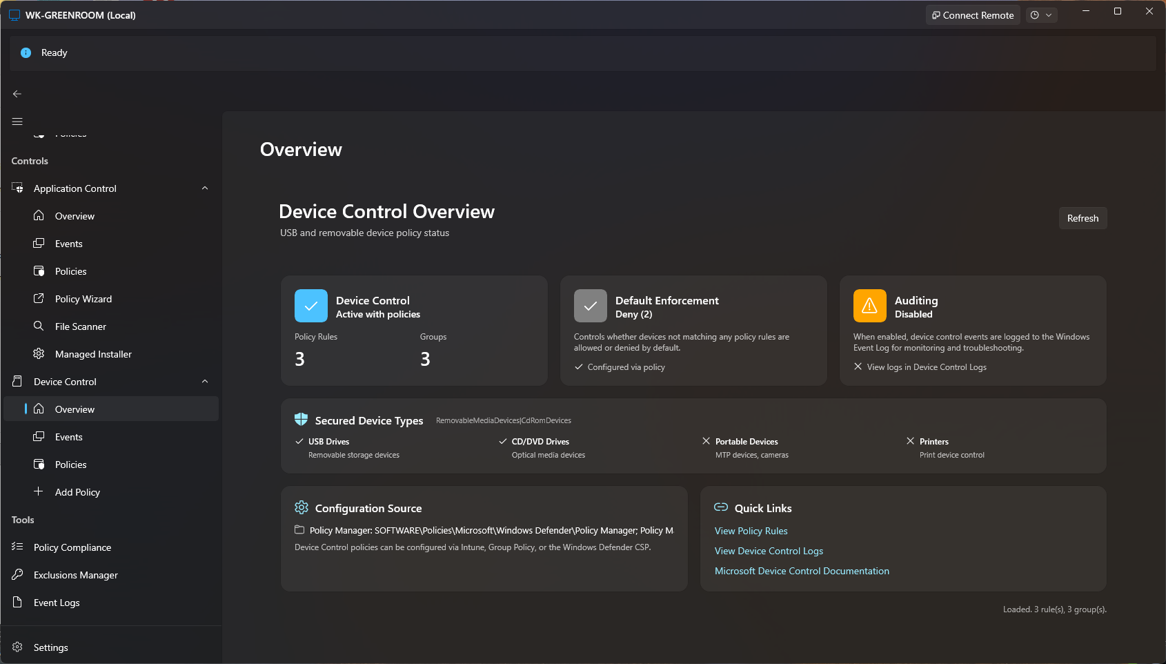 MDE Toolkit Device Control