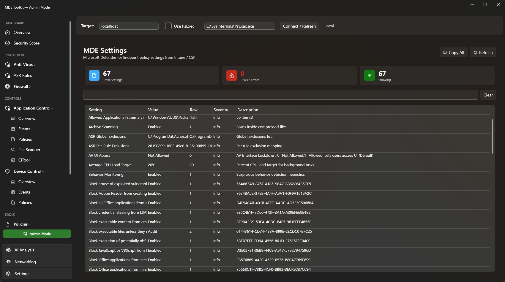 MDE Toolkit Defender Policies