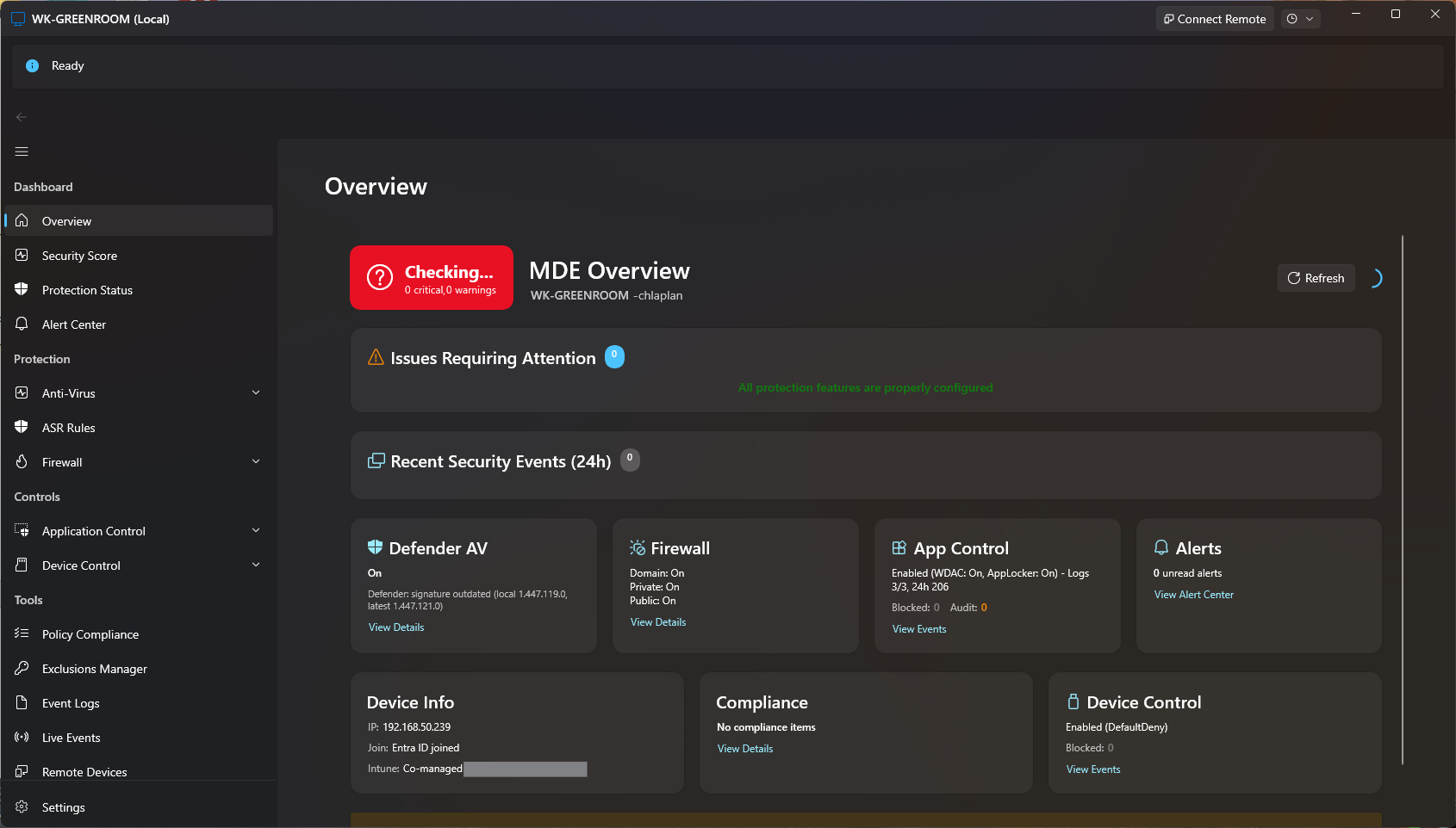 MDE Toolkit Main Overview Dashboard