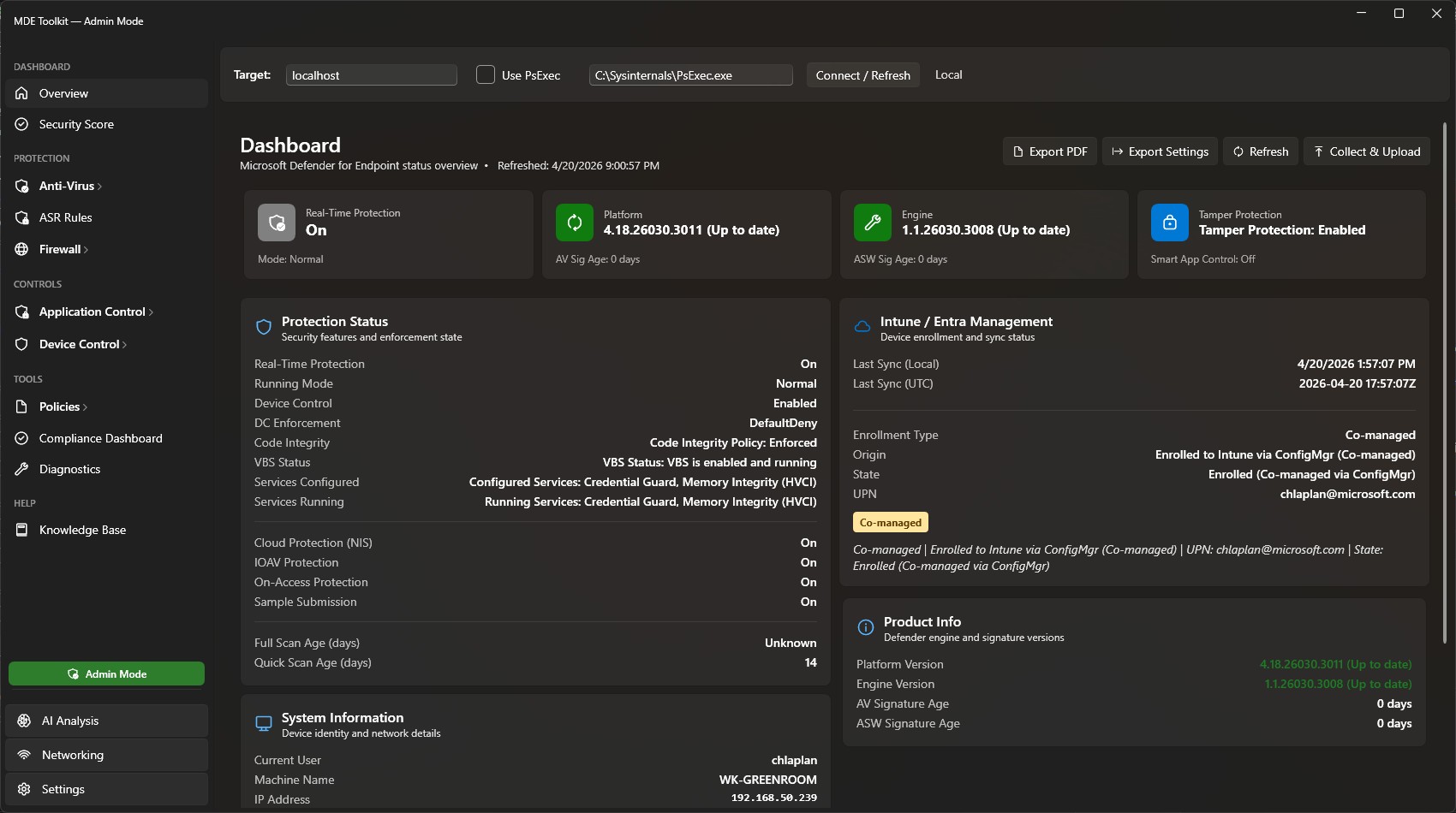 MDE Toolkit Dashboard Overview